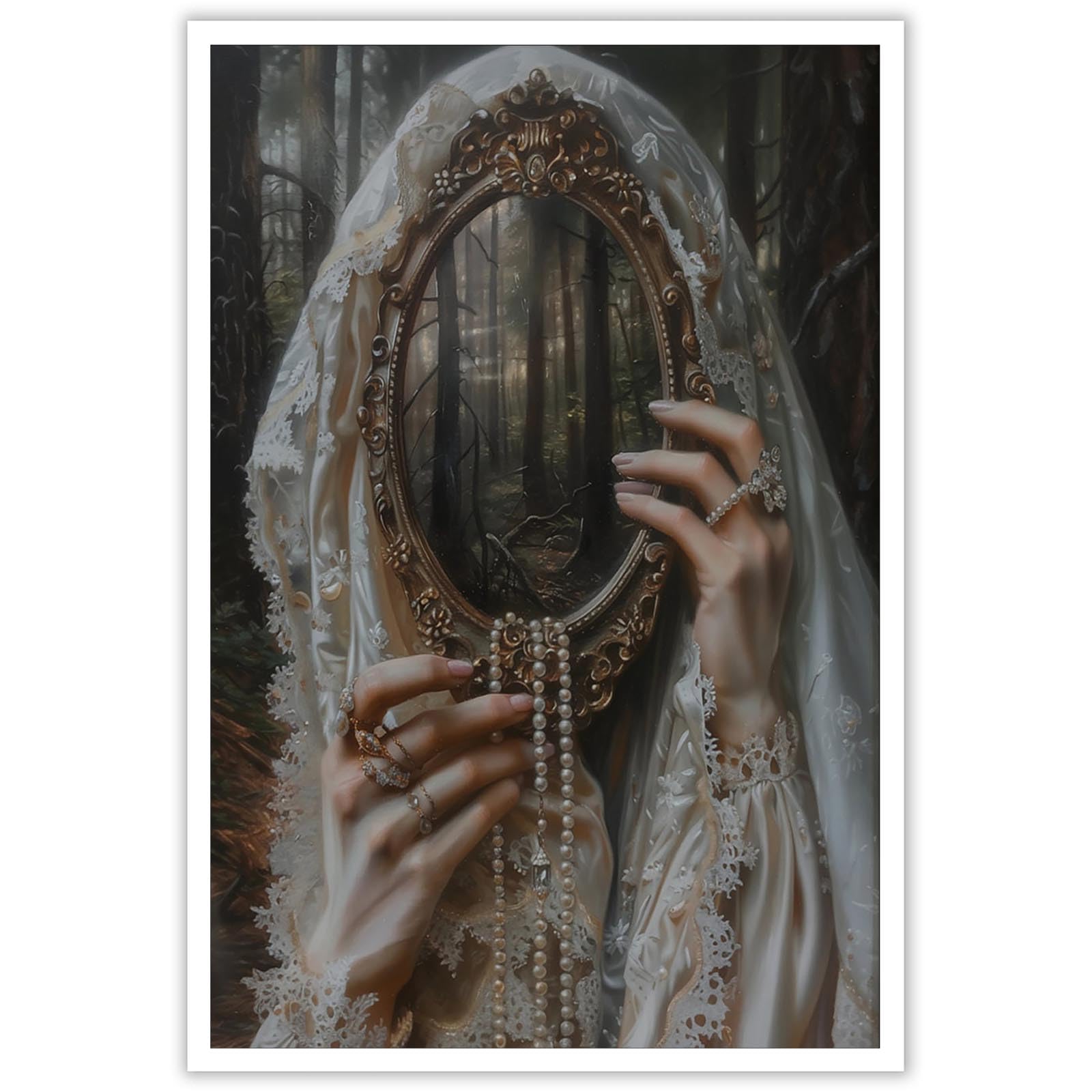 Amazon.com: Generic Witch Mirrored Reverie Picture Painting，Moody